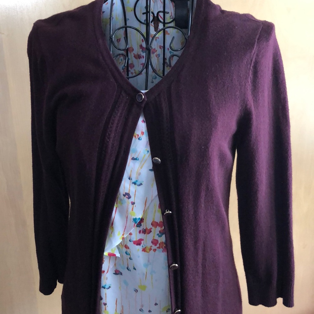 Maroon 3/4 sleeve cardigan